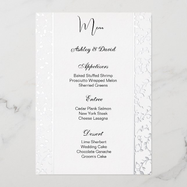 Carte menu Mariage (Recto)