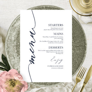 Carte Menu Mariage De Script Favorite Pour Plaque