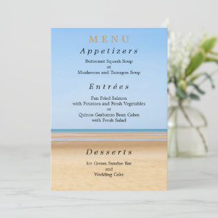 Carte Menu Mariage Plage