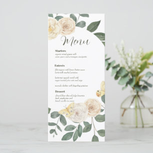 Carte menu Mariage Watercolor Greenery Wreath