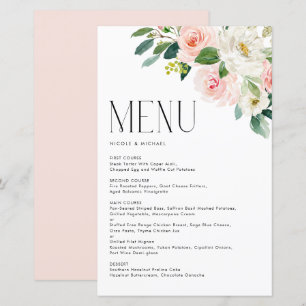 Carte menu Mariage Watercolor Jolie Garden Flowers