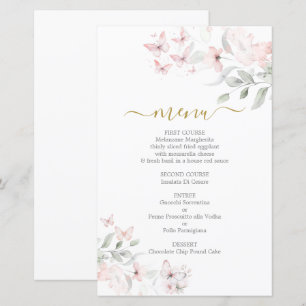 Carte menu Papillon