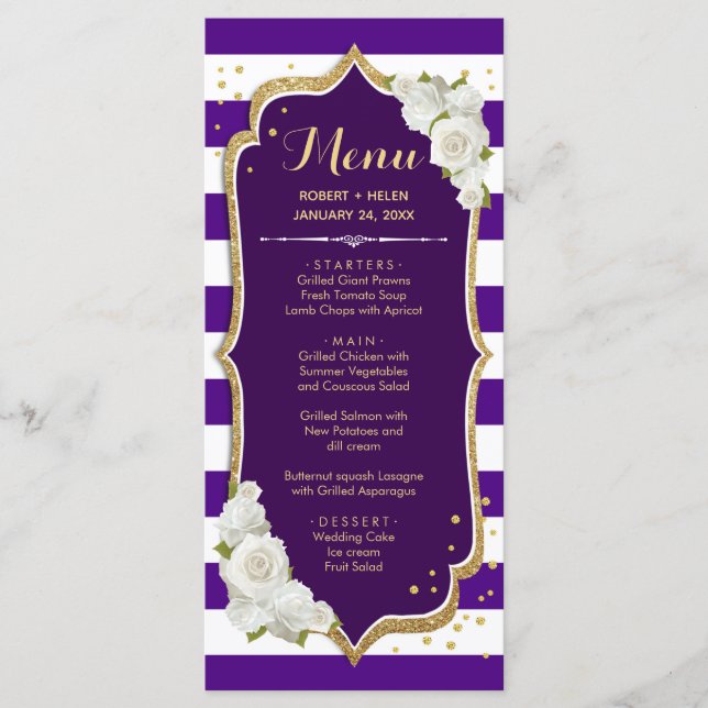 Carte Menu Purple Gold (Devant)