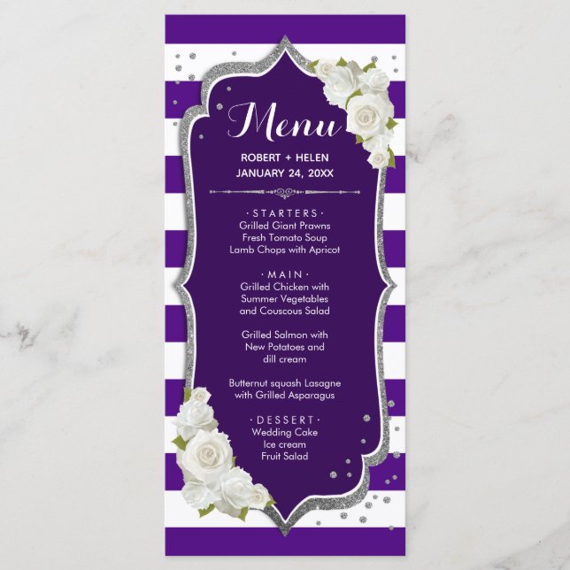 Carte Menu Purple Silver (Devant)