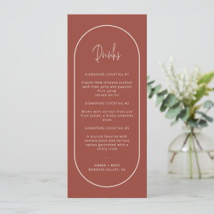 Carte Menu Terracotta Double Arche Boissons