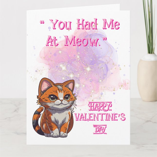 Carte Meow Love Valentine's (Devant)