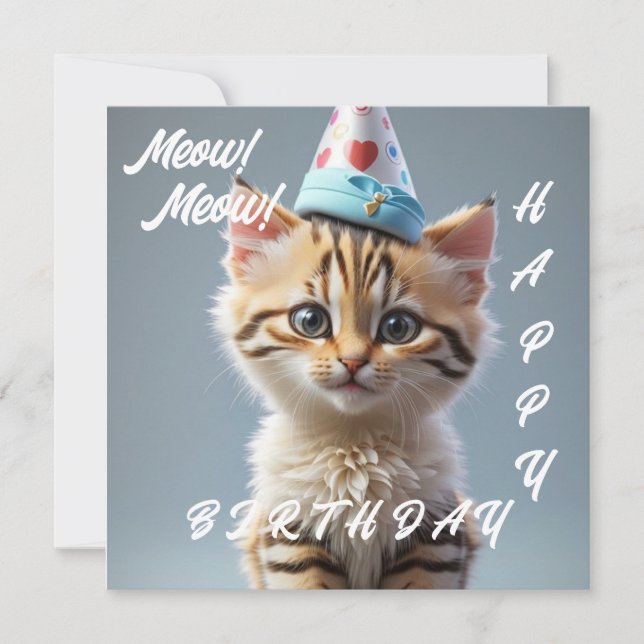 Carte Meow! Meow! Joyeux Anniversaire (Devant)