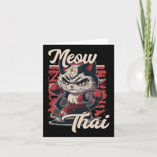 Carte Meow Thai Fighter Chat Muay Thai Boxe Chat Pour Ho