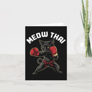 Carte Meow Thai Funny Muay Thai Boxe Chat Arts Martiaux