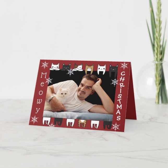 Carte Meowny Christmas Ajouter votre période de vacances (Devant)