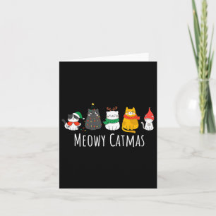 Carte Meowo Catmas Cute Chat Santa Hat Noël Kitten X