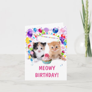 Carte MEOWY Anniversaire Kittens Petit Anniversaire
