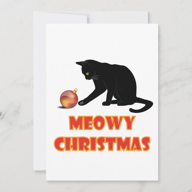 Carte Meowy Christmas Funny Chat (Devant)