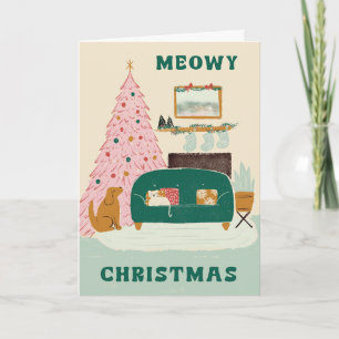 Carte Meowy Christmas & Yappy New Year Greeting Card