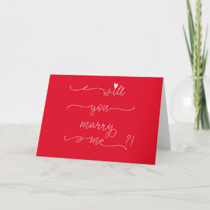 Carte M'épouseras-tu ? Typographie de script romantique 
