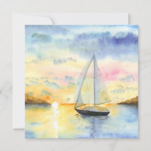 Carte Mer au coucher du soleil