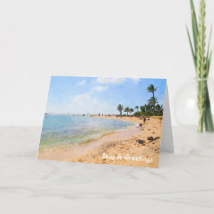 Carte Mer et salutations Kauai Beach Scène Vacances