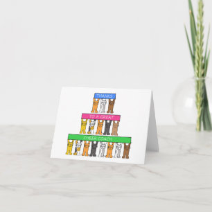 Carte Merci à Cheer Coach Cartoon Cats