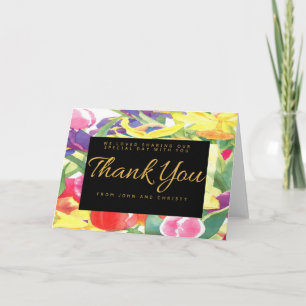 Carte Merci à éclaboussures florales
