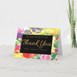Carte Merci à éclaboussures florales