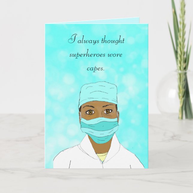 Carte Merci à mon héros, infirmière, docteur, aidante (Devant)