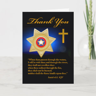 Carte Merci à thème chrétien pour Sheriff