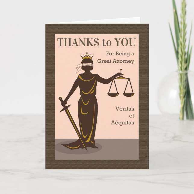 Carte Merci à une grande avocate de la justice (Devant)