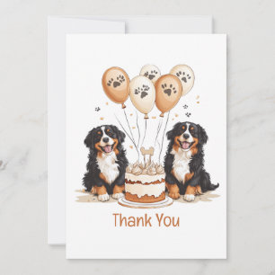 Carte Merci Anniversaire Bernese Mountain Dogs