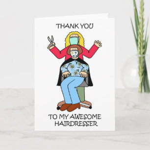Carte Merci au coiffeur Covid 19 Cartoon