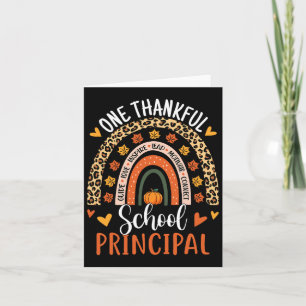 Carte Merci au directeur de l'école Thanksgiving Rainbow