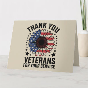 Carte Merci aux vétérans Sunflower Military Veterans Day