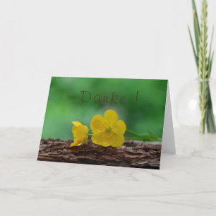 Carte Merci avec des fleurs jaunes