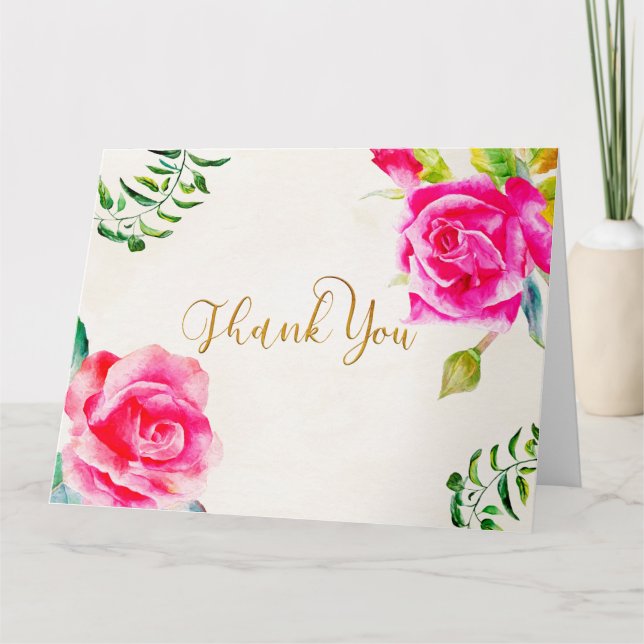 Carte Merci avec Rose (Devant)