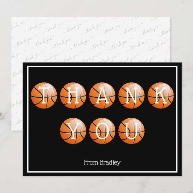 Carte Merci Basketball personnalisé (Devant / Derrière)