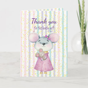 Carte  Merci Bébé Cadeau amusant souris souris souris an