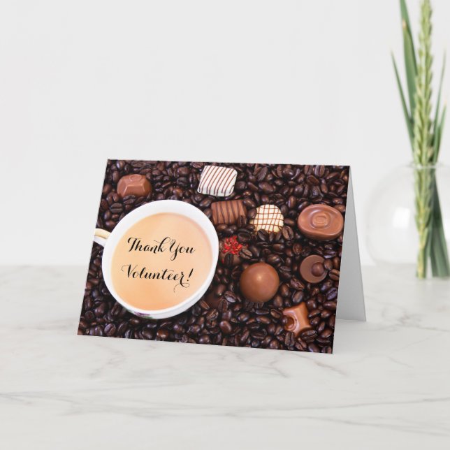Carte Merci Bénévolat Café Et Truffes De Chocolat (Devant)