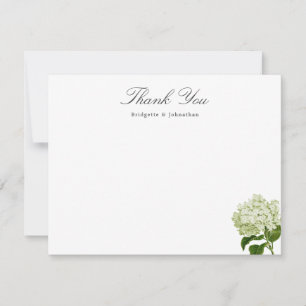 Carte Merci blanche et verte Hydrangea