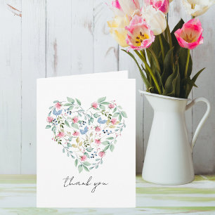 Carte Merci cardiaque fleur sauvage ou toute occasion
