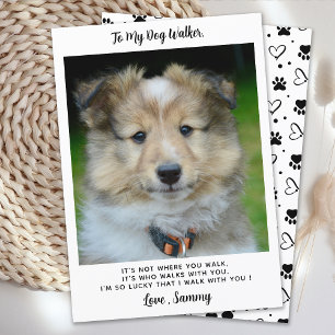Carte Merci Chien Walker Simple mignon Personnalisé Anim