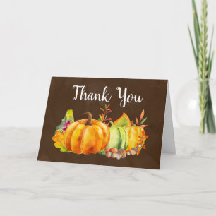 Carte Merci Citrouilles Feuilles et légumes