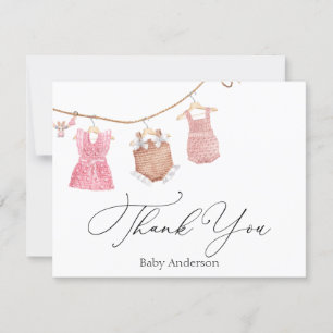 Carte Merci classique pour bébé fille