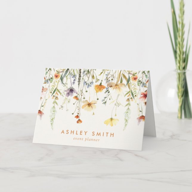 Carte Merci client Fleur sauvage rustique (Devant)
