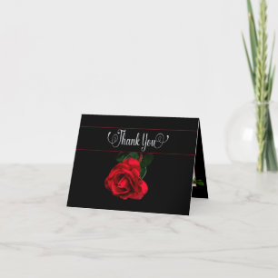 Carte Merci, collection de rose rouge/noir/rouge