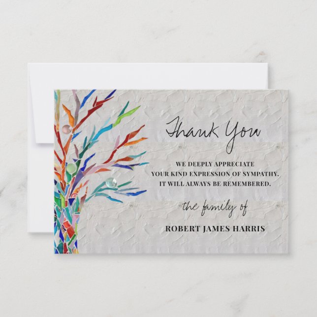 Carte Merci commémoratif funéraire de Sympathy (Devant)