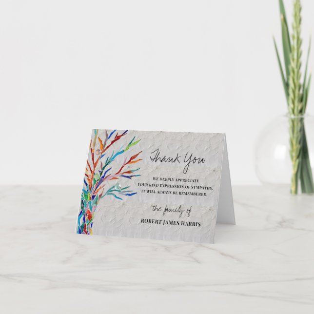 Carte Merci commémoratif funéraire de Sympathy (Devant)