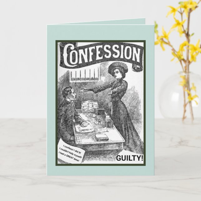 CARTE MERCI/CONFESSION/A EU UN GRAND TEMPS/COUPABLE (Fleur jaune)