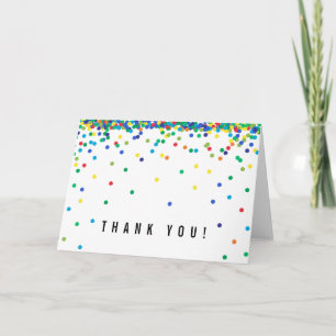 Carte Merci Confetti couleur primaire   Cute et simple