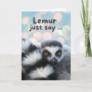 Carte Merci Cute Bague Queue Lémur Pun