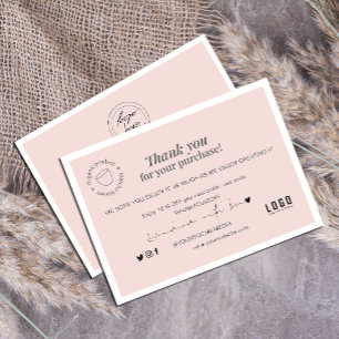 Carte Merci d'affaires chic moderne rose