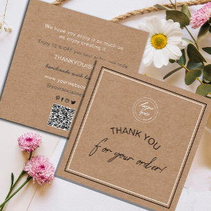 Carte Merci d'affaires papier artisanal élégant